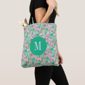 Palm Beach Kerstmis rendieren monogram Tote Bag (Dichtbij)
