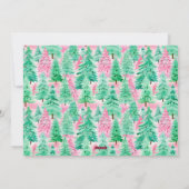 Palm Beach Kerstmis roze & groene bomen Foto Feestdagenkaart (Achterkant)