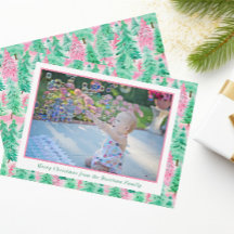 Palm Beach Kerstmis roze & groene bomen Foto