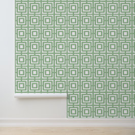 Palm Beach Lattice - Vierkante Salie Tuinhek Behang