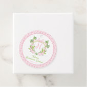 Palm Beach Monogram Crest Bachelorette Weekend Bedankjes Labels (In situ)