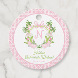 Palm Beach Monogram Crest Bachelorette Weekend Bedankjes Labels