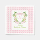 Palm Beach Monogram Crest Bachelorette Weekend Servet (Voorkant)