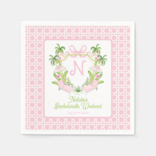 Palm Beach Monogram Crest Meisjesuitje Weekend Servet