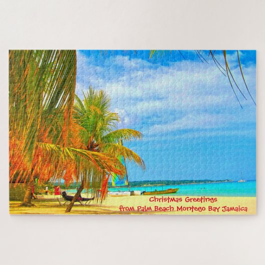 Palm Beach Montego Bay Jamaica Jigzaag Puzzle Legpuzzel (Horizontaal)
