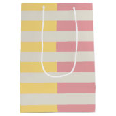 Palm Beach Pastel Stripe Tropical Birthday Medium Cadeauzakje (Achterkant)