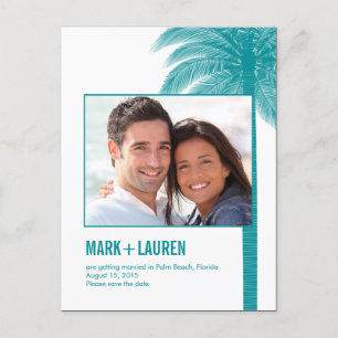 Palm Beach Photo Save the Date Card Aankondigingskaart