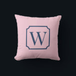 Palm Beach Pink Monogram Dorm Room Pillow Kussen<br><div class="desc">Personalized Initial College Dorm Decor Add a bold preppy touch to your dorm room with this Preppy Pink monogram pillow, featuring a classic framed initial design on a pink background. The elegant serif monogram inside a decorative frame creates a timeless preppy look that fits perfectly with popular college dorm aesthetics....</div>