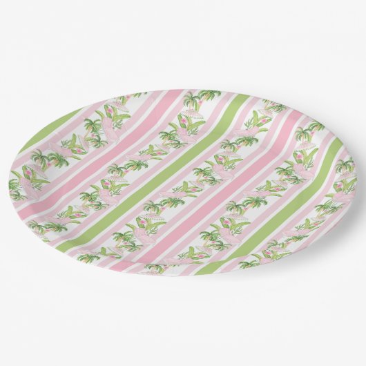 Palm Beach Pink Pool Loungers Papieren Bordje (Gekanteld)