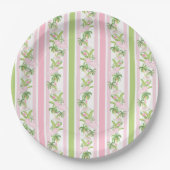 Palm Beach Pink Pool Loungers Papieren Bordje (Voorkant)