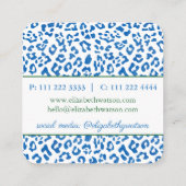 Palm Beach Preppy Blauw Groen Dier Print Stylist Vierkante Visitekaartje (Achterkant)