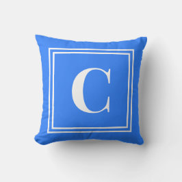 Palm Beach Preppy Blauwe Monogram Worp Kussen