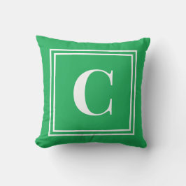 Palm Beach Preppy Groene Monogram Worp Kussen