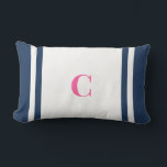 Palm Beach Preppy Monogram Lumbar Pillow Kussen<br><div class="desc">Personalized Stripe Dorm Pillow | Custom Initial College Dorm Decor Elevate your space with this Palm Beach preppy monogram lumbar pillow, featuring bold coastal-inspired stripes and a personalized initial for a classic yet vibrant look. Designed with a clean center panel and colorful stripe accents, this pillow brings a polished preppy...</div>