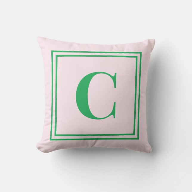 Palm Beach Preppy Monogram Throw Pillow Kussen (Voorkant)