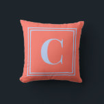 Palm Beach Preppy Monogram Throw Pillow Kussen<br><div class="desc">Add a bold pop of classic preppy style to your space with this Palm Beach preppy monogram throw pillow, featuring a large personalized initial framed by a crisp double border on a vibrant pink background. Inspired by bright coastal resort style and timeless collegiate decor, this custom pillow brings personality and...</div>