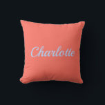 Palm Beach Preppy Personalized Name Throw Pillow  Kussen<br><div class="desc">Colorful Custom Name Dorm Pillow | Preppy College Dorm Decor Brighten your space with this Palm Beach preppy personalized name throw pillow, featuring a bold custom name in vibrant resort-inspired colors. Designed with a clean script style and cheerful coastal palette, this pillow adds personality and color to college dorm rooms,...</div>