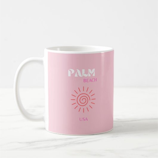 Palm Beach, Preppy, Preppy kamer, roze Koffiemok (Links)