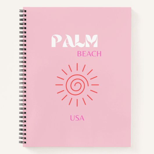 Palm Beach, Preppy, Preppy kamer, roze Notitieboek (Voorkant)