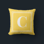 Palm Beach Preppy Yellow Monogram Throw Pillow Kussen<br><div class="desc">Add a cheerful pop of sunshine to your space with this Palm Beach preppy yellow monogram throw pillow, featuring a bold personalized initial framed by a crisp double border on a bright yellow background. Inspired by vibrant coastal resort style and classic collegiate design, this custom pillow brings warmth and personality...</div>