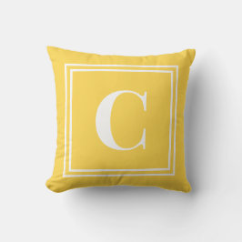 Palm Beach Preppy Yellow Monogram Throw Pillow Kussen