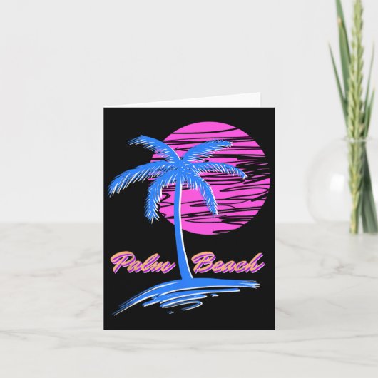 Palm Beach Retro 80s esthetisch Kaart (Voorkant)