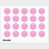 Palm Beach, Retro Art, Preppy, Pink Art, Roze Ronde Sticker (Vel)