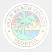Palm Beach Ronde Sticker (Voorkant)