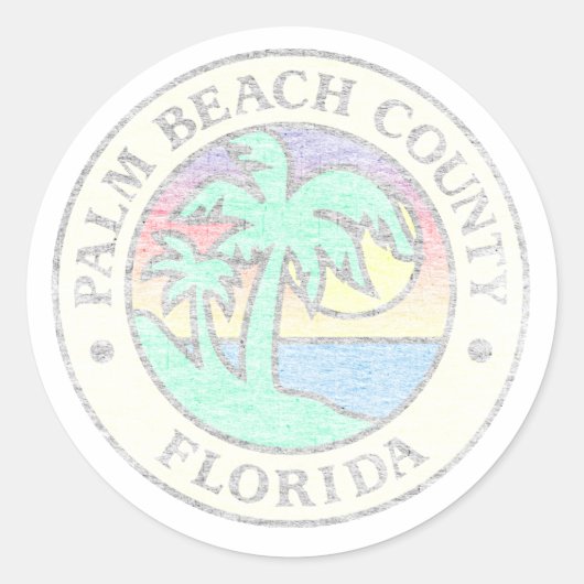 Palm Beach Ronde Sticker (Voorkant)