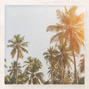 Palm Beach Schilderachtig Uitzicht Glazen Onderzetter