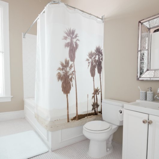 Palm Beach - Sepia Douchegordijn (In situ)