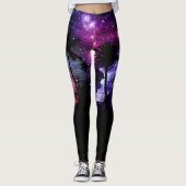 Palm Beach Space Galaxy Star Herhaling zwart Leggings (Voorkant)