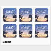 Palm Beach String Lights Afstuderen Afstuderen Fav Vierkante Sticker (Vel)