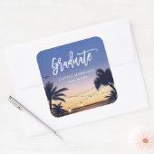 Palm Beach String Lights Afstuderen Afstuderen Fav Vierkante Sticker (Envelop)