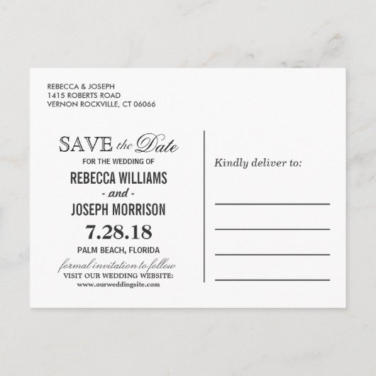 Palm Beach String Lights Bruiloft Save the Date Aankondigingskaart (Achterkant)