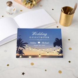 Palm Beach String Lights Destination Wedding Gastenboek