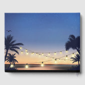 Palm Beach String Lights Destination Wedding Gastenboek (Achterkant)