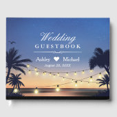 Palm Beach String Lights Destination Wedding Gastenboek (Voorkant)
