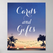 Palm Beach String Lights Kaart en Gifts Sign Poster (Voorkant)