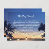 Palm Beach String Lights Wedding Details Behuizing Uitnodiging Briefkaart (Voorkant / Achterkant)