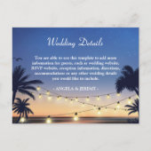 Palm Beach String Lights Wedding Details Behuizing Uitnodiging Briefkaart (Voorkant)