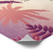 Palm Beach String Lights Wedding Seding Chart Poster (Hoek)