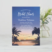 Palm Beach Sunset String Lights Vrijgezellenfeest Kaart (Staand voorkant)