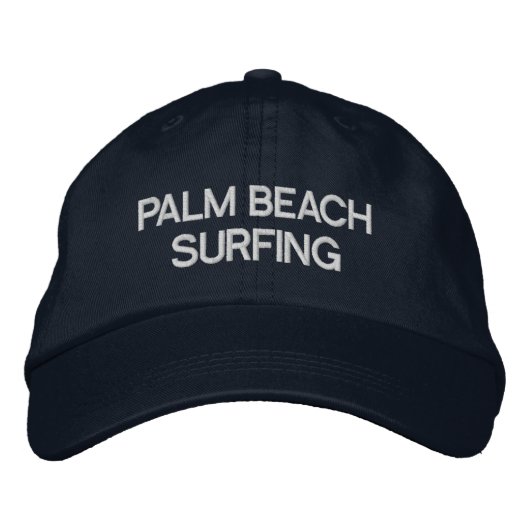 Palm Beach Surfen Geborduurde Honkbal Hoed Pet (Voorkant)