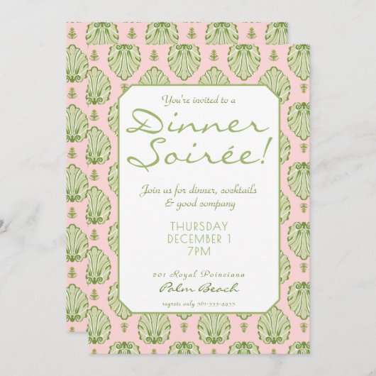 Palm Beach Theme Invitation Kaart (Voorkant / Achterkant)