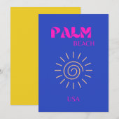 Palm Beach, Travel Art, Florida, Blue Bedankkaart (Voorkant / Achterkant)