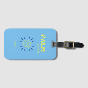 Palm Beach, Travel Art, Florida, Preppy, Blue Bagagelabel