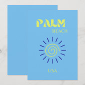 Palm Beach, Travel Art, Florida, Preppy, Blue Feestdagenkaart (Voorkant / Achterkant)
