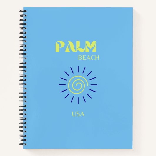 Palm Beach, Travel Art, Florida, Preppy, Blue Notitieboek (Voorkant)