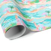 Palm Beach Tropical Beach Sand Castle Cadeaupapier (Rol Hoek)